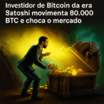 Investidor de Bitcoin da era Satoshi encontra baú repleto de moedas BTC, representando uma transação histórica de 80.000 bitcoins.